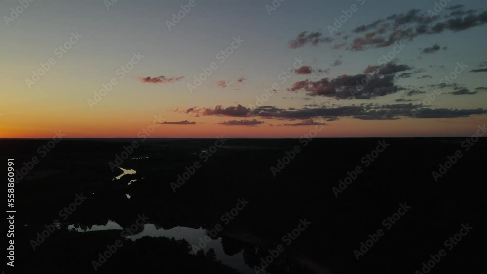 Aerial top view of landscape, green forest and trees Aerial top view of landscape, green forest and trees
