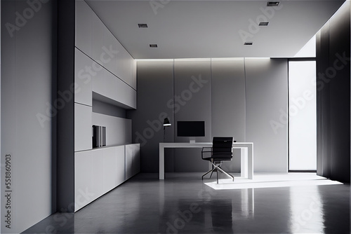Minimal modern office inter...