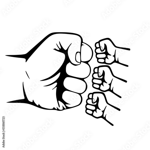  Fist Bump Dad and 3 Kids