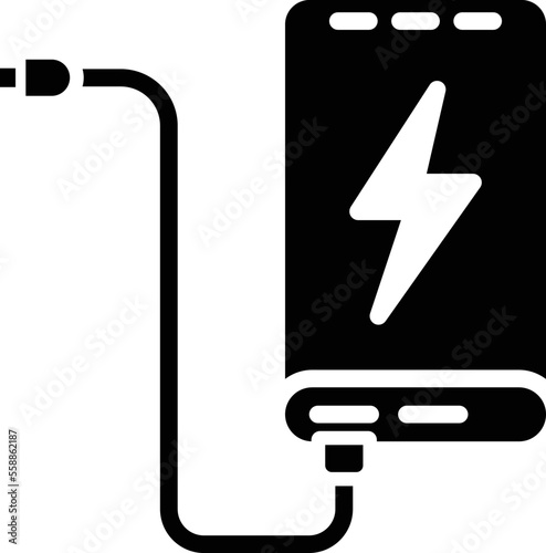 Battery Power Bank Vector Icon
