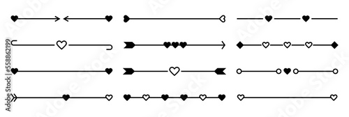 Set of design elements.Design lines elements Valentiney day . 