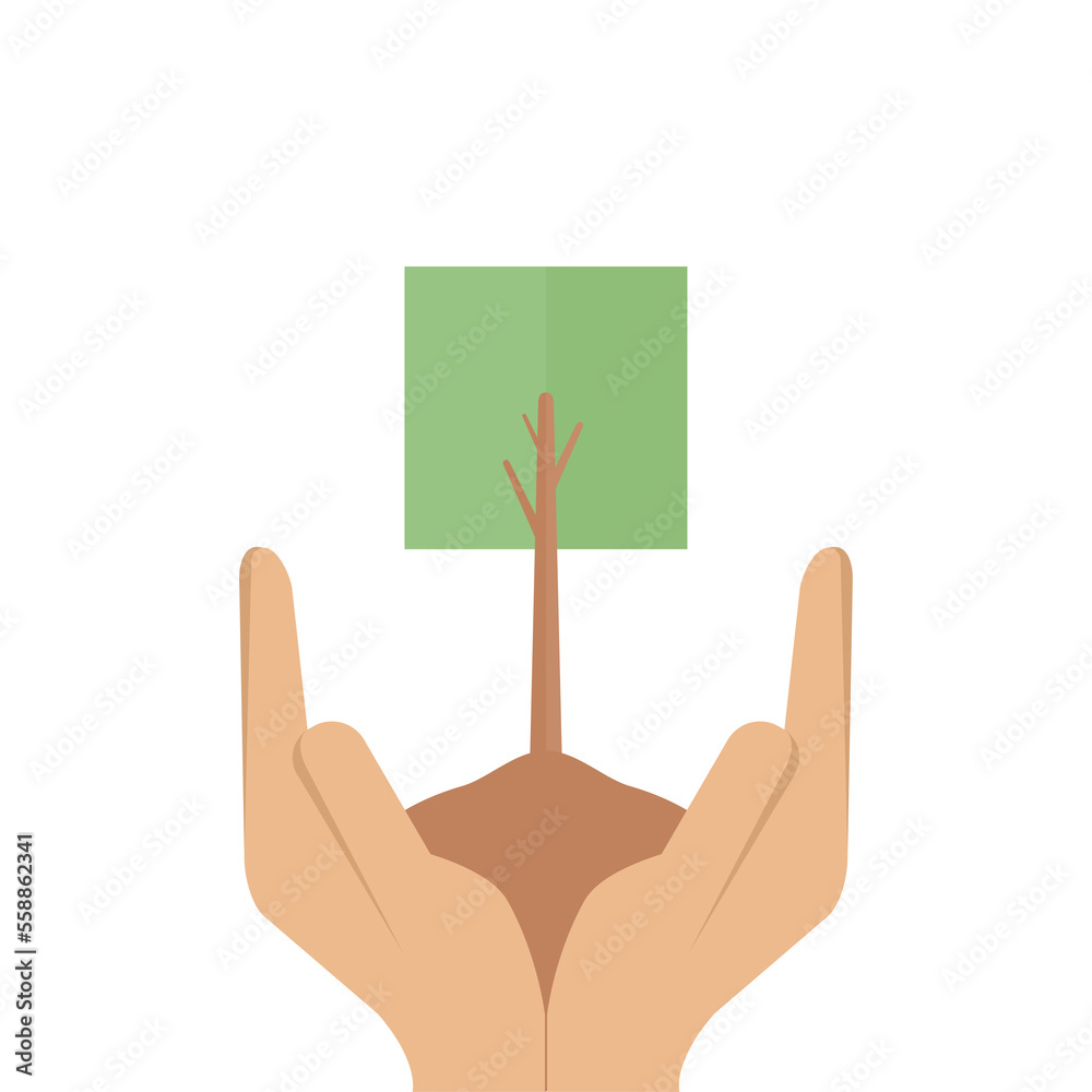 plant trees activities for environmental protection logo symbol
