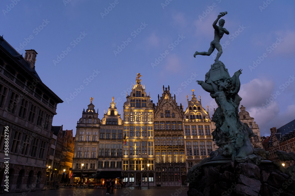 Obraz premium de grote markt in Antwerpen-België