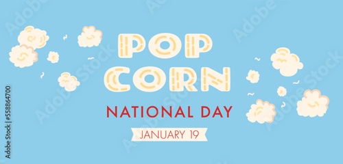 Blue background for National Popcorn Day on January 19th.