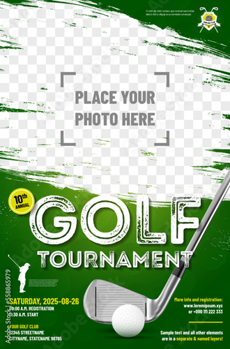 Golf poster template with place for your photo