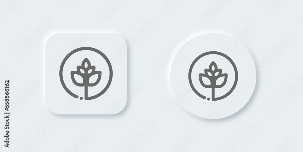 Agriculture line icon in neomorphic design style. Nature signs vector illustration. Agriculture line icon in neomorphic design style. Nature signs vector illustration.