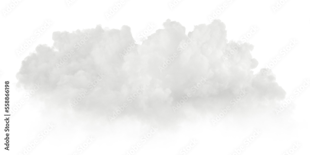 Clouds shapes cut out transparent backgrounds 3d rendering