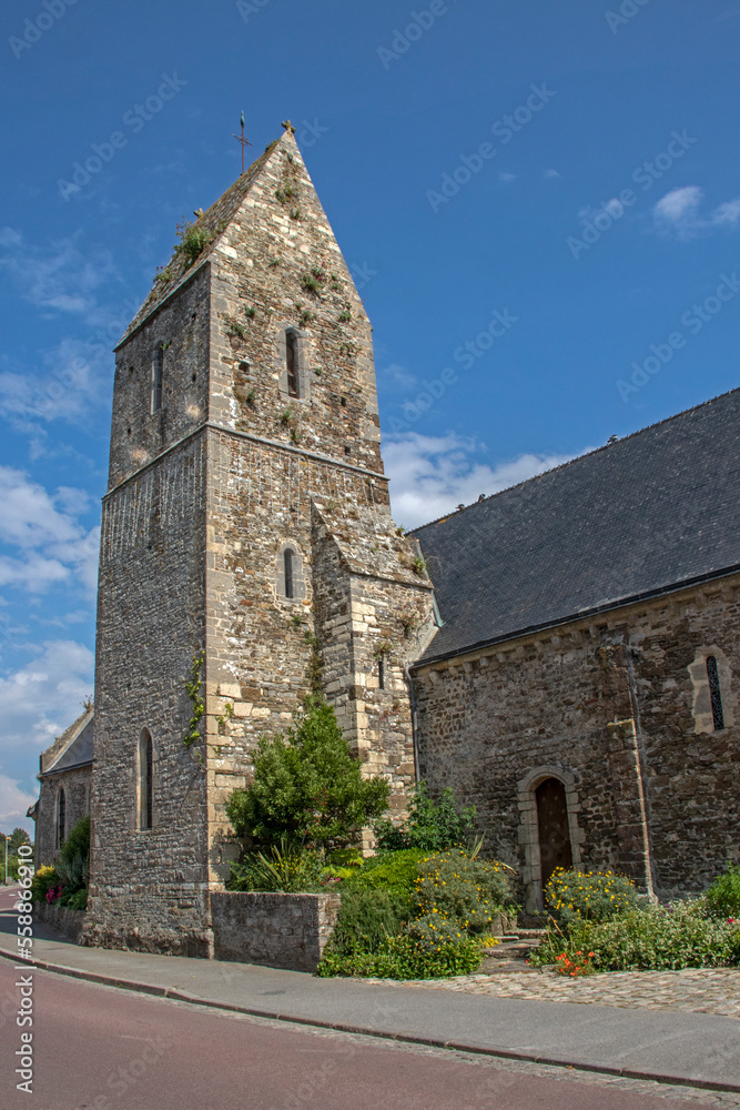Portbail. Église Saint-Martin de Gouey.. Manche. Normandie