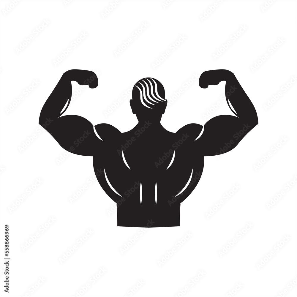 strong man, bodybuilder icon, vector, illustration, symbol strong man, bodybuilder icon, vector, illustration, symbol
