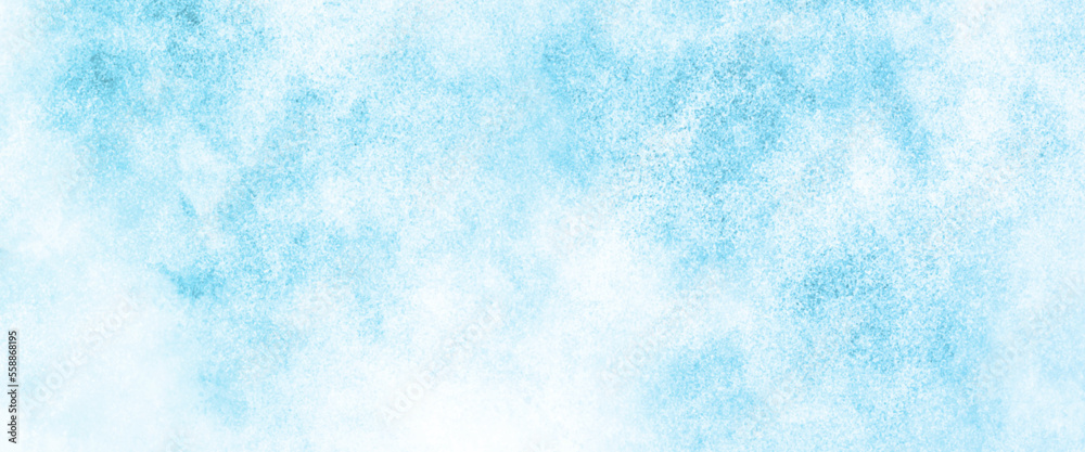 Aquarelle painted textured canvas design, abstract blue watercolor splash background, texture of watercolor, sky clouds landscape light background. hand drawn sky computer draw background.