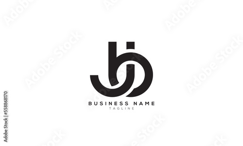 JB, BJ, Abstract initial monogram letter alphabet logo design