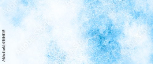Aquarelle painted textured canvas design, abstract blue watercolor splash background, texture of watercolor, sky clouds landscape light background. hand drawn sky computer draw background.