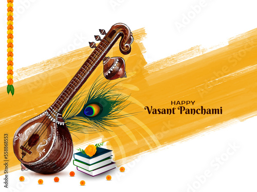 Happy Vasant Panchami festival artistic background