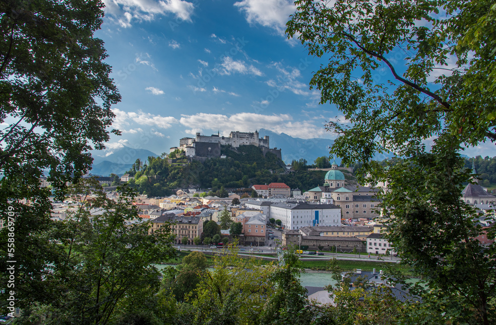 Salzburg with mountains