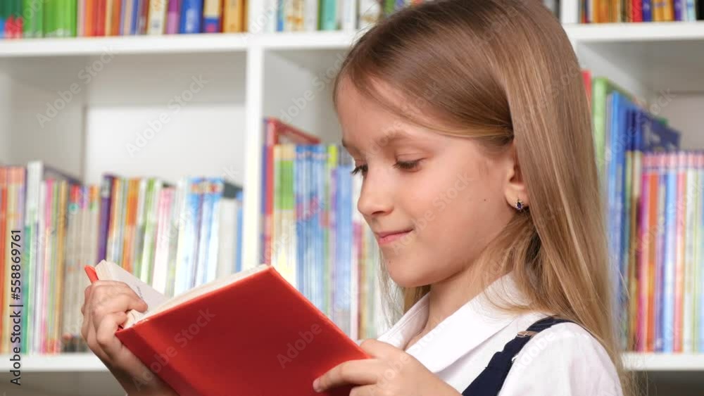 Girl Reading a Book, Kid Learning School, Child Studying from Home in Coronavirus Pandemic, Homeschooling Online Education Girl Reading a Book, Kid Learning School, Child Studying from Home in Coronavirus Pandemic, Homeschooling Online Education