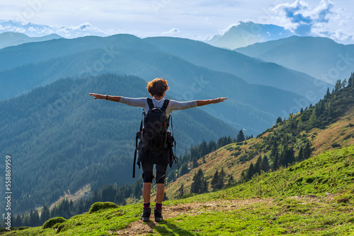 person in the mountains