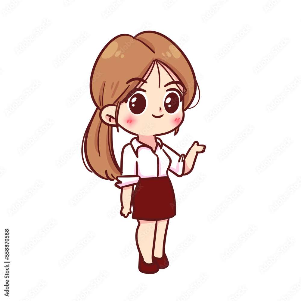 Business women worker character hand drawn cartoon vector art illustration Business women worker character hand drawn cartoon vector art illustration
