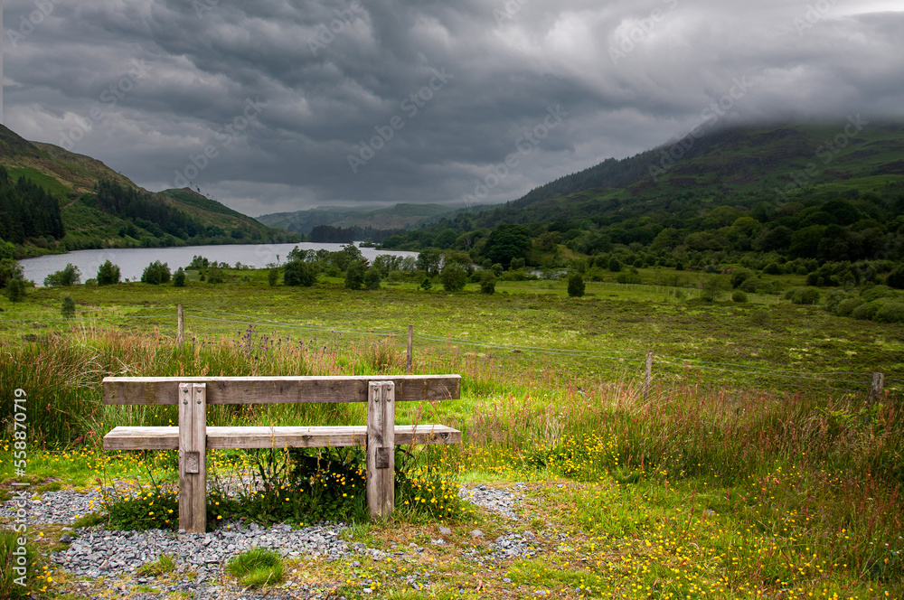 Looking towards Loch Trool in the Galloway Forest in Southern Scotland 