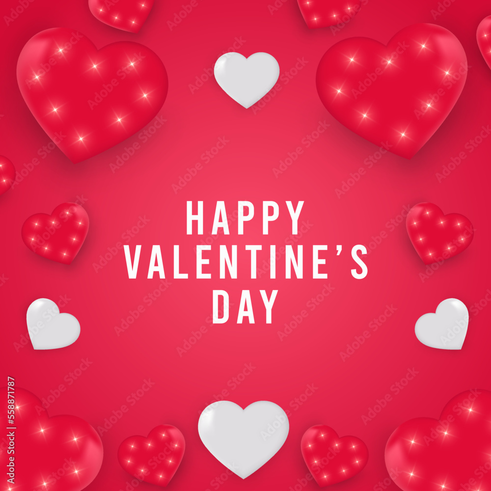 Valentine's Day social media post template vector design. Happy Valentine's Day celebration background design.