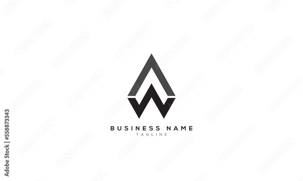 WA, AW, VW, WV, MV, VM, EV, VE, Abstract initial monogram letter alphabet logo design