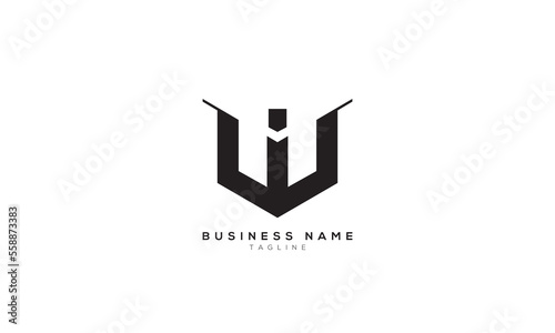 WI, IW, W, M, E, Abstract initial monogram letter alphabet logo design