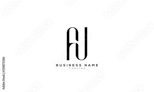 AJ, JA, AI, IA, AL, LA, Abstract initial monogram letter alphabet logo design