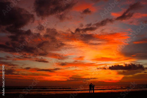 Sunset on Varkala beach, Kerala, India