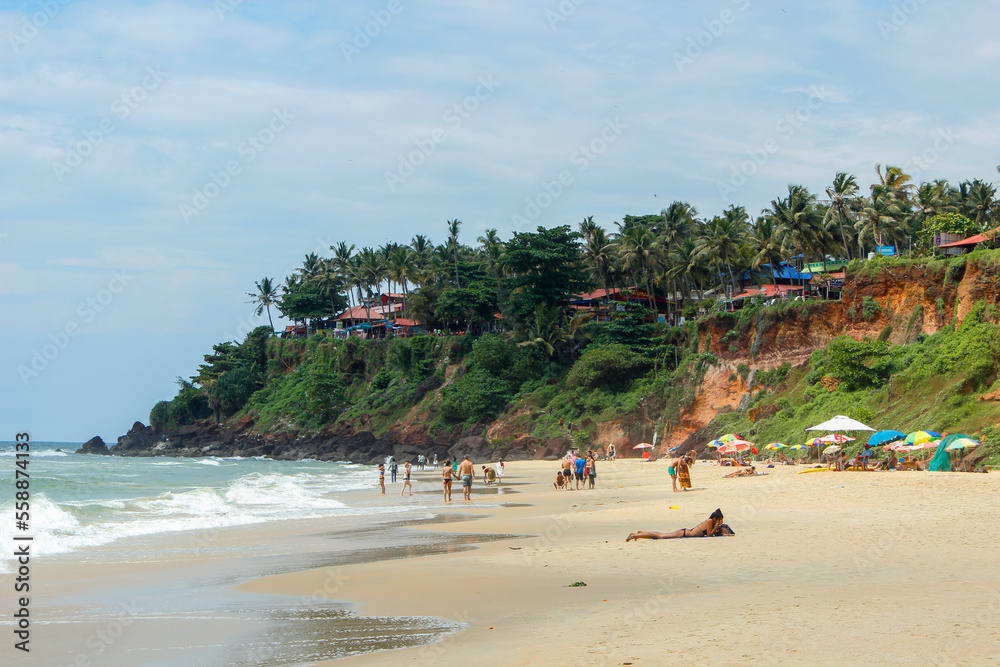 Fototapeta premium Main beach in Varkala, Kerala. India