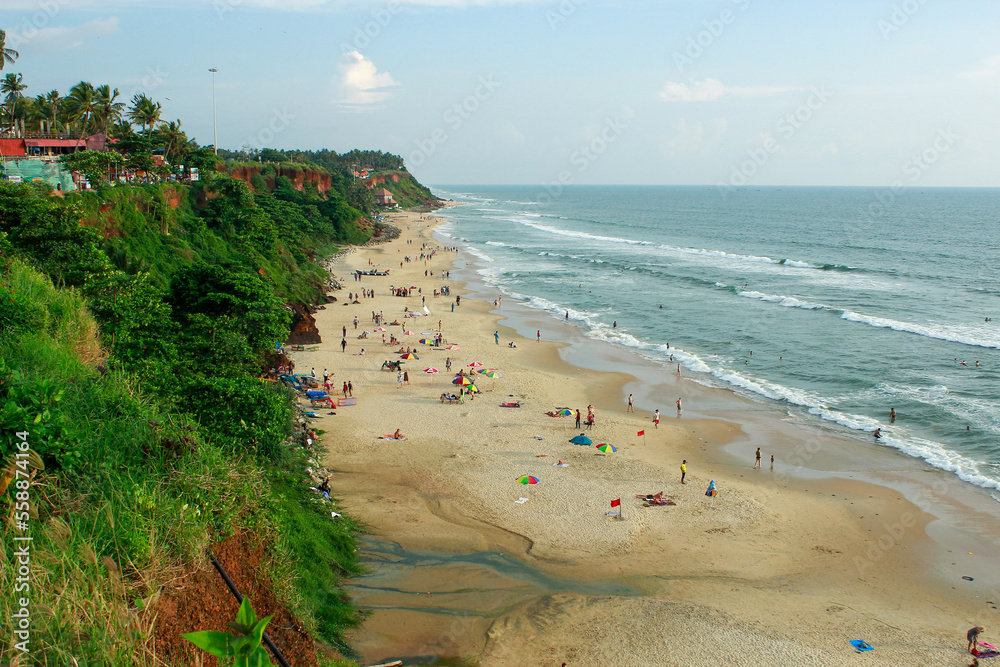 Main beach in Varkala, Kerala. India Main beach in Varkala, Kerala. India