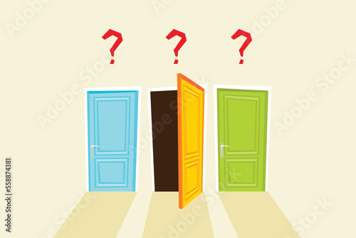 Set of Doors. Vector flat illustration