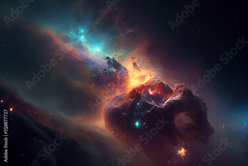 Deep space or nebula sky abstract, Generative AI © fusebulb