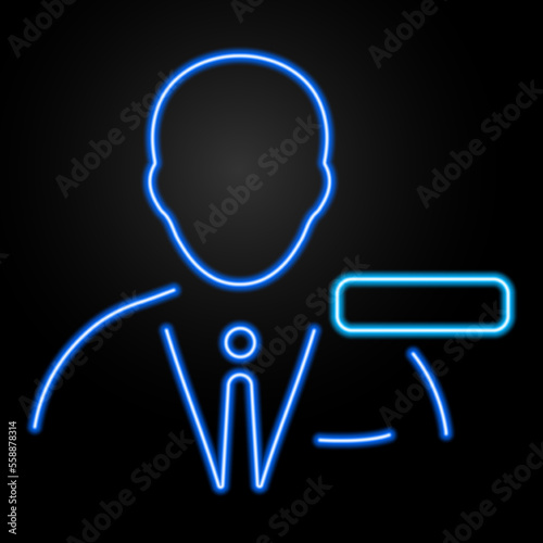 manager neon sign, modern glowing banner design, colorful modern design trends on black background. Vector illustration.