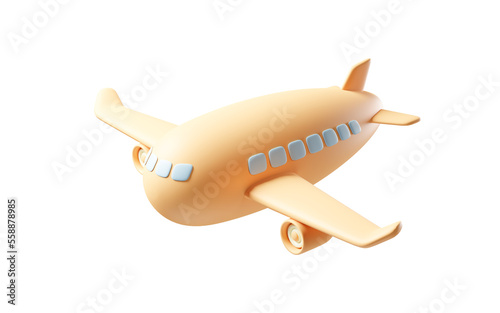 Air plane with cartoon style, 3d rendering.