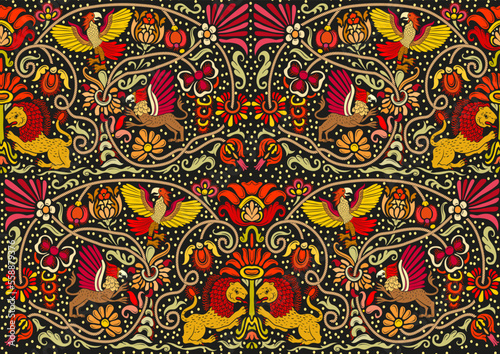 Wallpaper Mural Classical luxury old fashioned royal decoration, historical ornament with lions, griffons and eagle Seamless pattern, background. Vector illustration. Torontodigital.ca