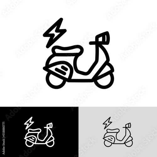 Electric motorcycle doodle icon. Transport. Vector illustration.