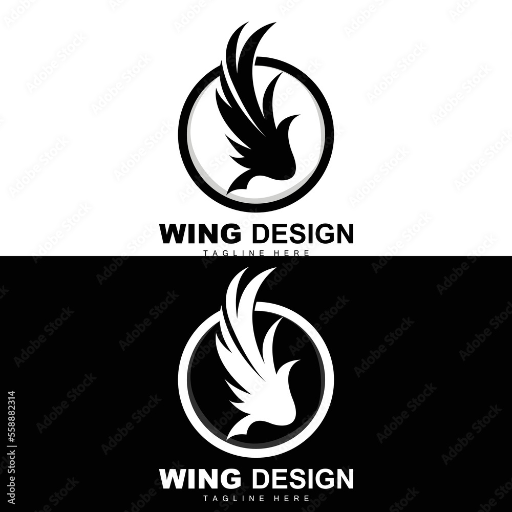 Wings Logo, Phoenix Logo, Bird Wing Vector, Template Illustration, Wing Brand Design Wings Logo, Phoenix Logo, Bird Wing Vector, Template Illustration, Wing Brand Design