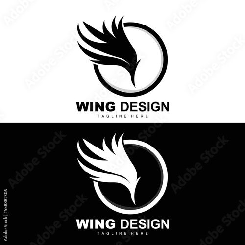 Wings Logo, Phoenix Logo, Bird Wing Vector, Template Illustration, Wing Brand Design photo