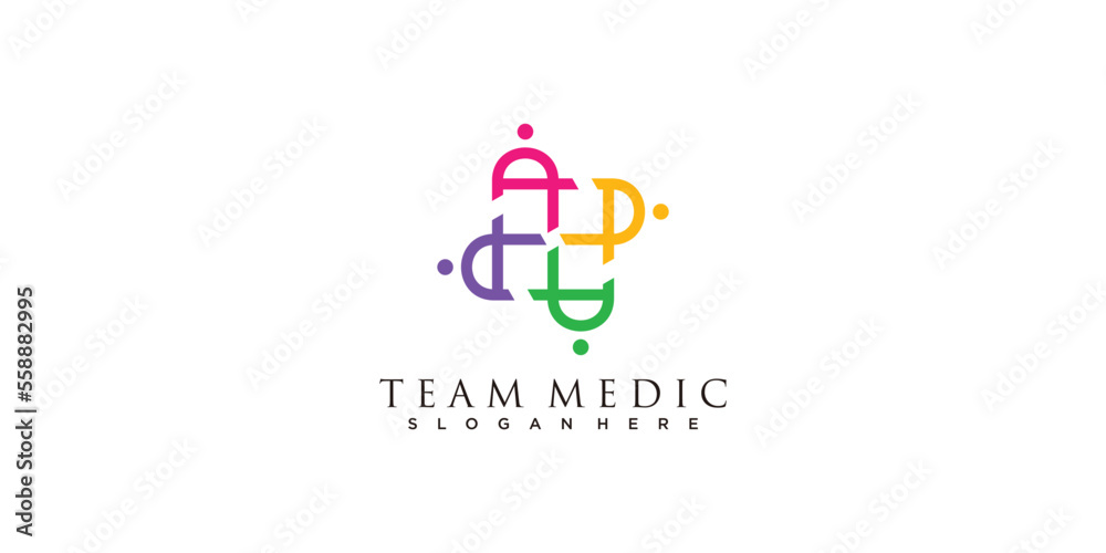 Team medic logo icon design vector illustration