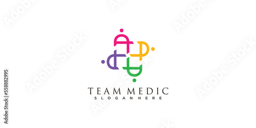 Team medic logo icon design vector illustration © AFFANYUDA
