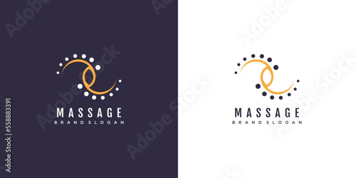 Massage logo with creative idea concept design icon vector illustration