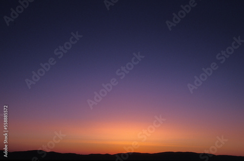 A calming purple and orange sunset over Antelope Valley, California.