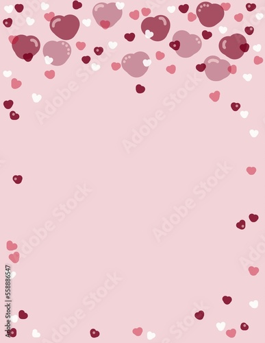 Pink background with hearts