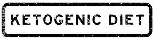 Grunge black ketogenic diet word square rubber seal stamp on white background