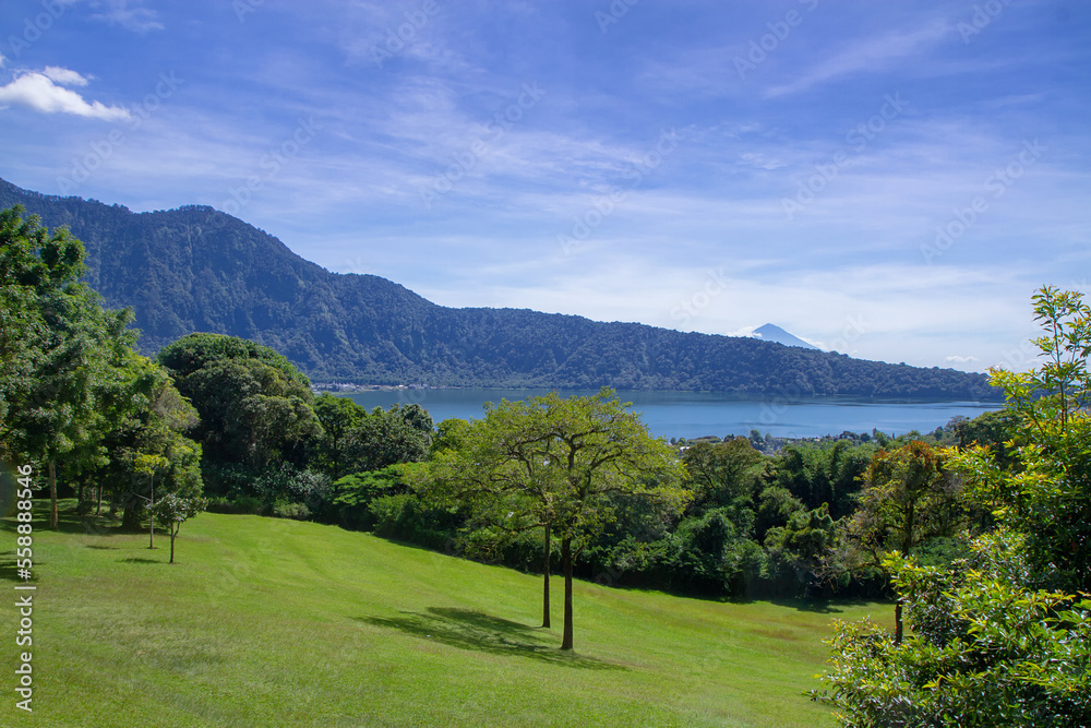 Beratan lake view from Bali botanical garden or Kebun Raya Bedugul Beratan lake view from Bali botanical garden or Kebun Raya Bedugul