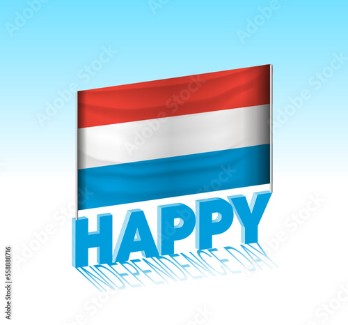 Free Download Luxembourg independence day. Simple Luxembourg flag and billboard in the sky. 3d lettering template. Ready special day design message. - GFXLoad
