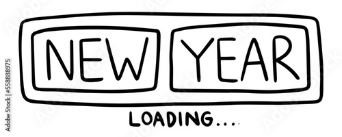 New year loading button banner design background.
