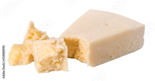 Parmesan cheese on transparent background. png file photo
