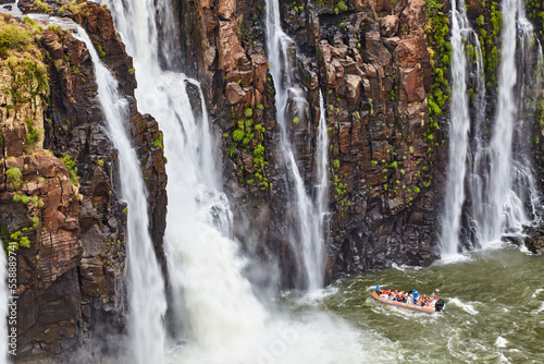 Tourist speed boat at Iguazu Falls