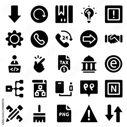 vector illustration, basic icon set, UI icon set, element icon pack, solid icon