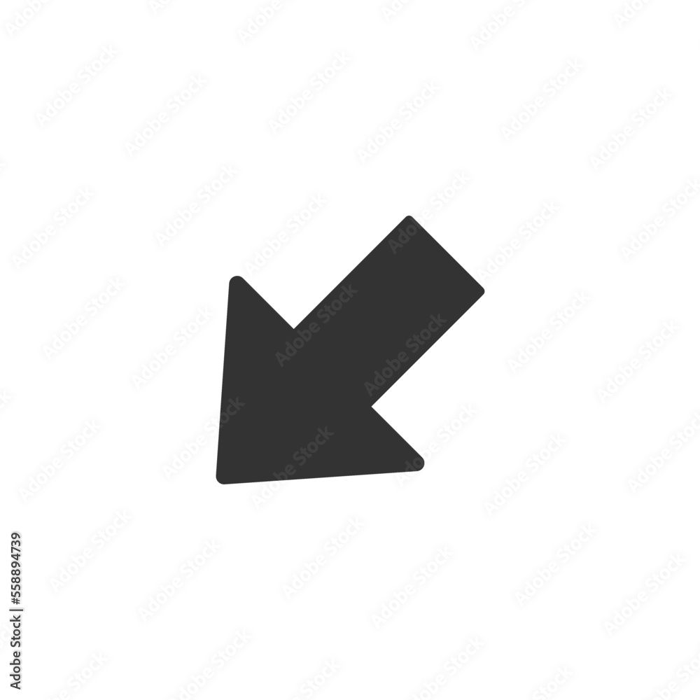 Down left arrow icon. Multimedia symbol modern, simple, vector, icon for website design, mobile app, ui. Vector Illustration Down left arrow icon. Multimedia symbol modern, simple, vector, icon for website design, mobile app, ui. Vector Illustration